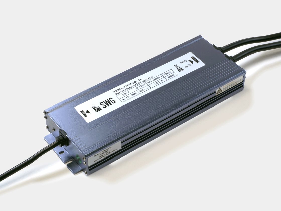 SWG 12V 600W hermetik qida bloku, yuxarıdan görünüş