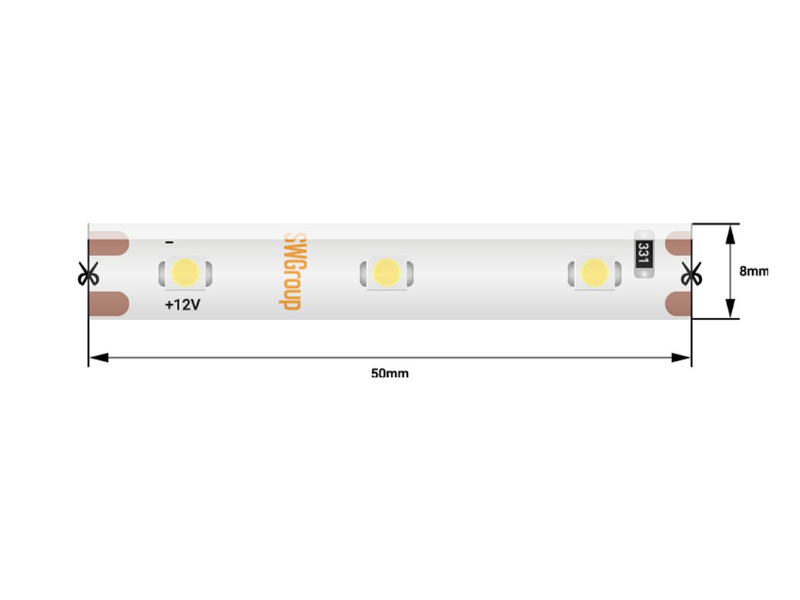 SMD3528 LED lentinin 12 V-luq əsaslı fraqmenti