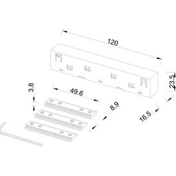 SY-LINK vstraivayemı şinoprovodları üçün düz konnektor, SY-LINK-CN-DT-BL