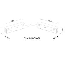 Şinoprovod üçün çevik konnektor, SY-LINK seriyası, Qara, IP20, SY-LINK-CN-FL-BL
