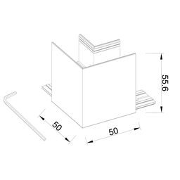 SY-LINK səthə quraşdırılan dərin şinoprovod üçün bucaq konnektoru, SY-LINK-CNLV-S1-BL