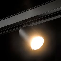 Trek relsində quraşdırılmış qara SY-LINK spot işıq, isti işıq rejimində