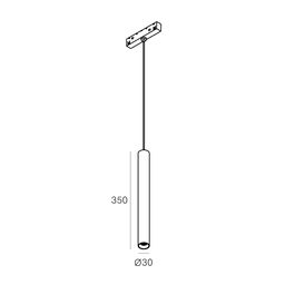 Asma silindrik işıqlandırıcı, SY-LINK seriyası, Qara, 5Вт, IP20, İsti ağ (3000К), SY-LINK-TB-BL-5-WW