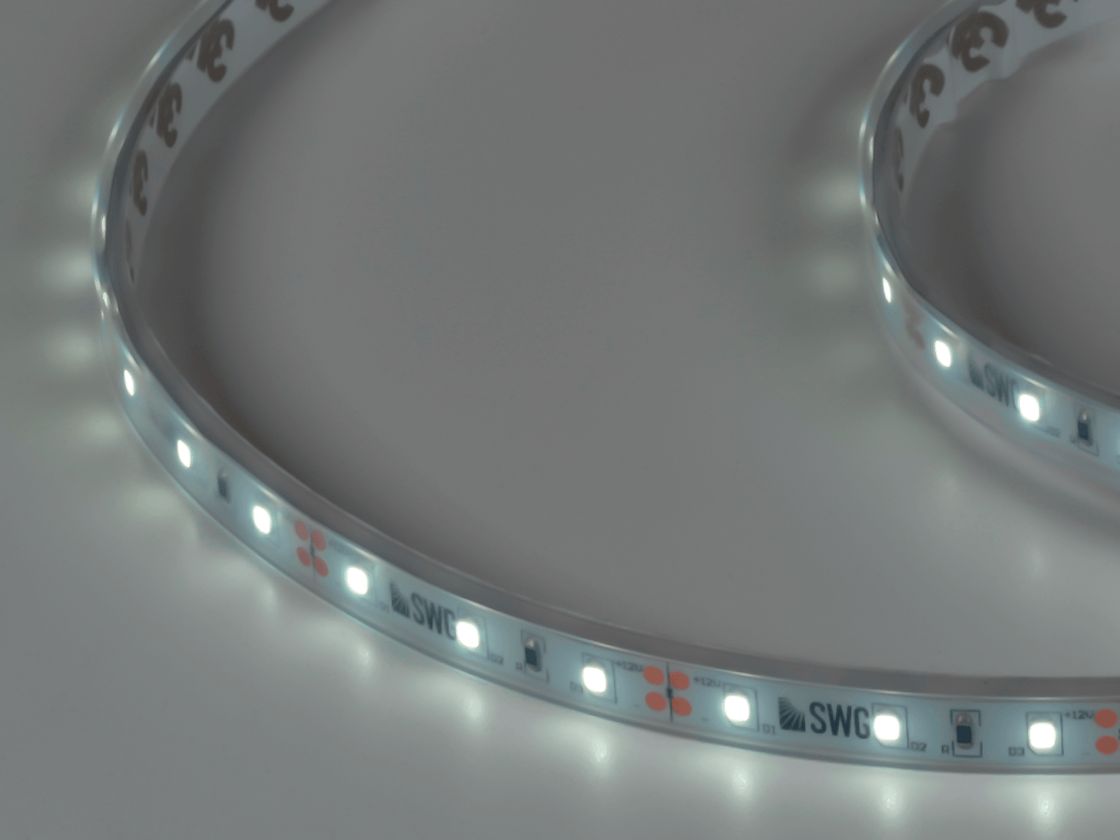 LED lent 2835, 60 LED/m, 4,8 Vt/m, 12V, IP66, 3M, Rəng: Soyuq ağ, SWG260-12-4.8-W-66-M