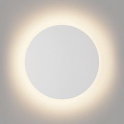 Ağ rəngli dairəvi divar lampası, kontur boyunca işıqlandırma