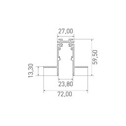 Gipsokarton üçün dərin daxili montajlı şinoprovod, SY-LINK seriyası, Qara, IP20, SY-LINK-20T1-2.5-BL
