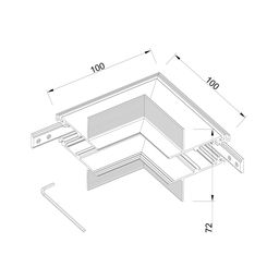 Aşağı profilli şin üçün ön qapaq 20 sm, SY-LINK seriyası, Ağ, SY-LINK-CV-WH-0.2
