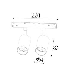 LED spot işıqlandırıcı, SY-LINK seriyası, Ağ, 2*10Вт, IP20, Neytral ağ (4000К), SY-LINK-DBS-WH-2/10-NW