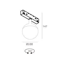 Metal+şüşə kürə formalı işıqlandırıcı, SY-LINK seriyası, Ağ, 10 Vt, IP20, Neytral ağ (4000K), SY-LINK-SFWH-10-NW