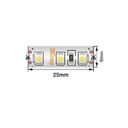 SMD2835 12V LED lentinin fraqmenti, kəsmə addımı 25 mm