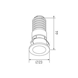 23 mm ölçülü MICRO daxili quraşdırılan işıqlandırıcının ölçü çertyoju