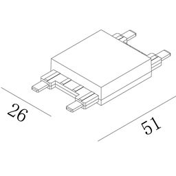 SLIM düz konnektorunun 51×26 ölçülü texniki çertyoju