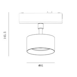 SLIM treklı işıqlandırıcı, 48V 10W qara 2700-6000K, SL-SLIM-FTSBL-10-CCT