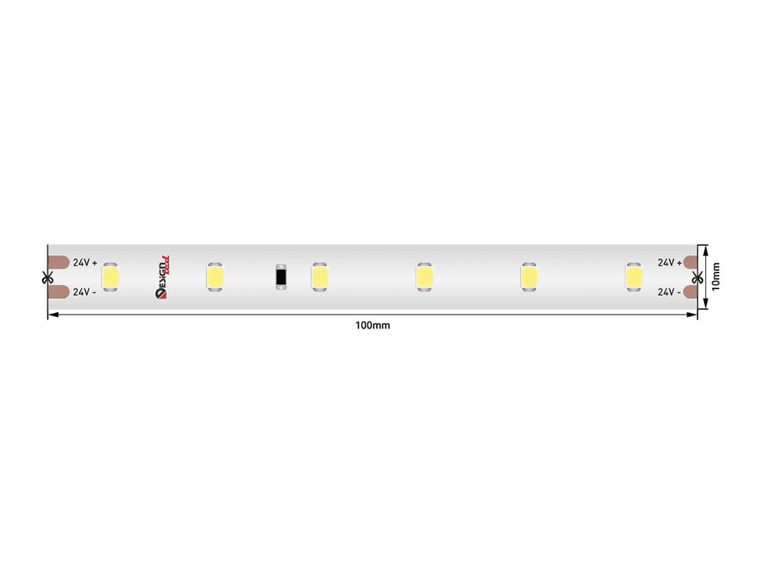 24V SMD 2835 LED lent, yuxarıdan görünüş