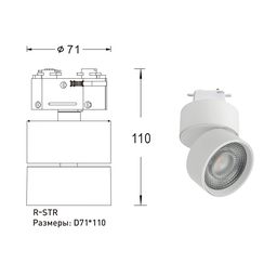 10W rels tipli işıqlandırıcı, Qara 4000K, R-STR-BL-NW-DIM