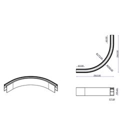 Daxili radius konnektoru, səthə montajlı dərin şinoprovod üçün, Qara, SY-LINK-CNS1-R200BL