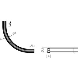 Gipsokarton üçün dərin quraşdırılan şinoprovod üçün daxili radiuslu konnektor, Qara, SY-LINK-CNT1-R200BL