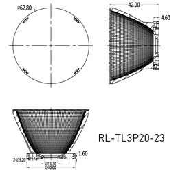 TL3P 20Вт spotlar üçün 23° reflektor, RL-TL3P20-23