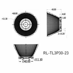 TL3P 30Вт spotları üçün 23° reflektor, RL-TL3P30-23