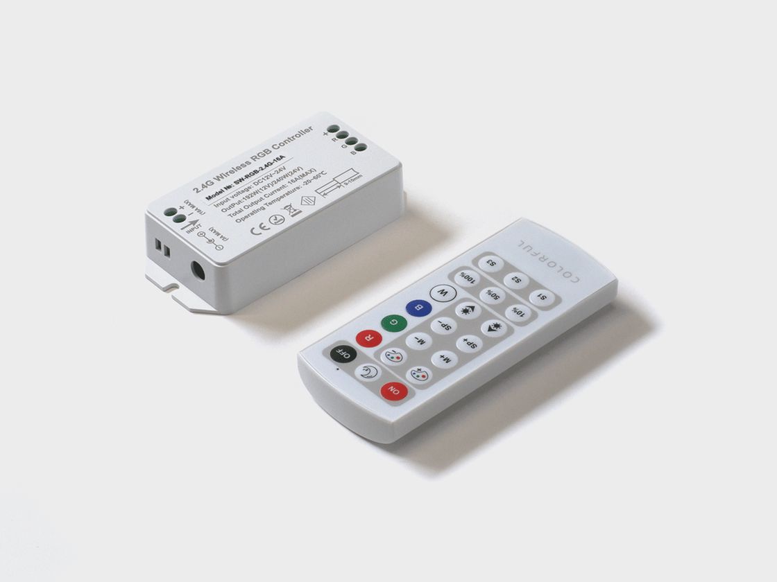 RGB kontroller, 2.4G pultla, 21 düymə, DC12/24V, <16A(MAX), SW-RGB-2.4G-16A
