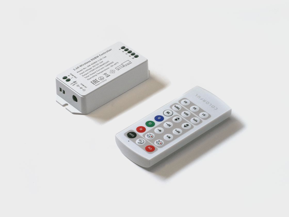 RGBW kontroller, 2.4G, pultla, 21 düymə, DC12/24V, <16A(MAX), SW-RGBW-2.4G-16A