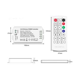 RGBW kontroller, 2.4G, pultla, 21 düymə, DC12/24V, <16A(MAX), SW-RGBW-2.4G-16A