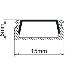 Alüminium profil SF-1506, səthə montajlı P formalı 3 m, SF-1506-3MT