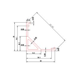 Bucaqlı alüminium profil 3 m SF-1616-3M