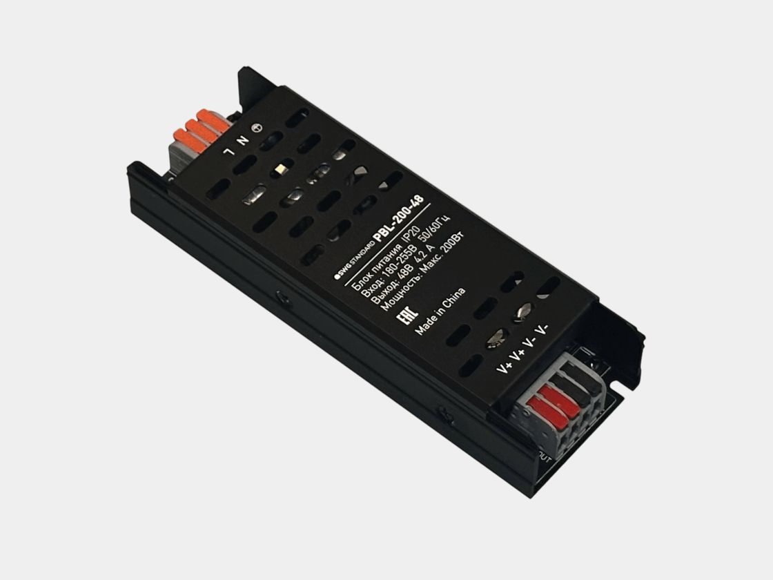 Açıq tipli SWG PBL-200-48 enerji təchizatı bloku, qara korpus