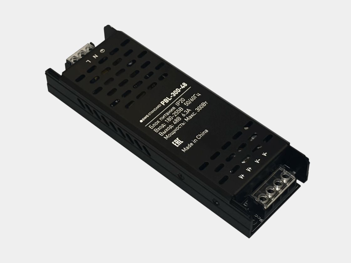 Açıq tip SWG PBL-300-48 enerji təchizatı bloku, qara korpus
