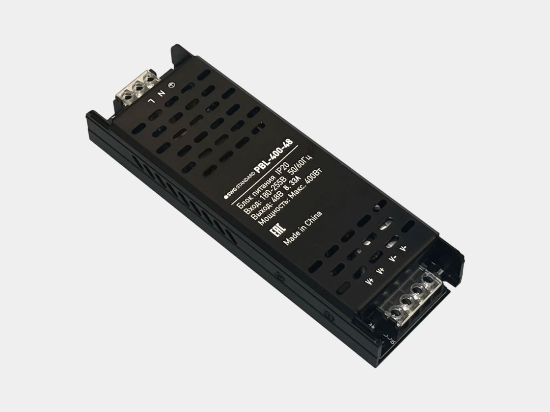 Açıq tipli SWG PBL-400-48 enerji təchizatı bloku, qara korpus
