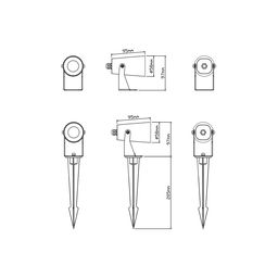 Landşaft LED işıqlandırıcı 7 Vt, 18°, 100-240V, 3000K (isti ağ), IP65, qara, FL-F24A-7-BL-WW