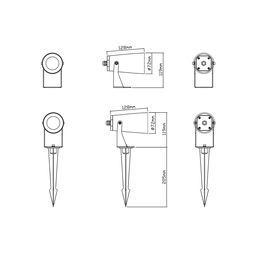 Landşaft LED işıqlandırıcı 15 Vt, 36°, 100-240V, 3000K (isti ağ), IP65, qara, FL-F24A-15-BL-WW