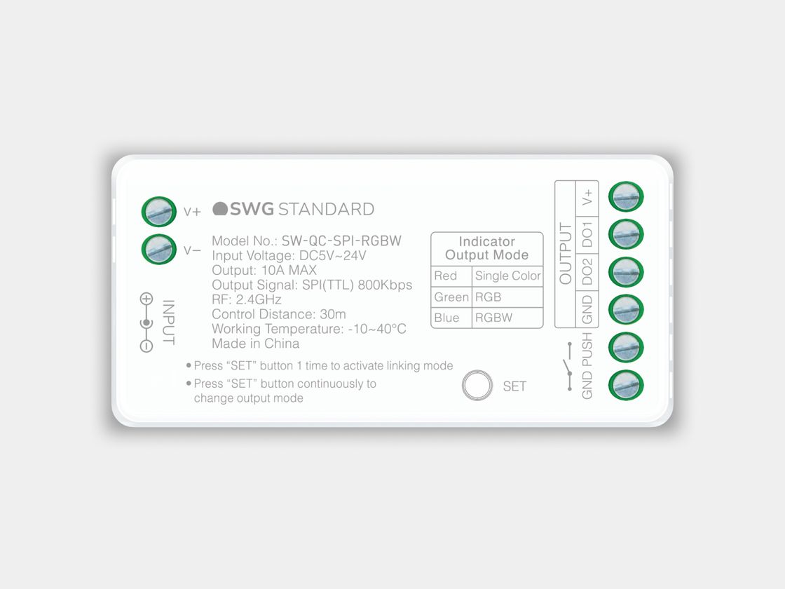 SWG Standard Quick Control SPI kontrolleri, yuxarıdan görünüş