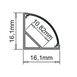 Alüminium künc profili qara 2 m SF-1616-BL