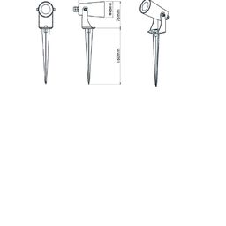 Landşaft LED işıqlandırıcısı 3 Vt, 24°, 100-240V, 3000K (isti ağ), IP65, qara, FL-F24A-3-BL-WW
