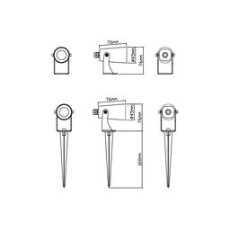 Landşaft LED işıqlandırıcısı 3 Vt, 24°, 100-240V, 3000K (isti ağ), IP65, qara, FL-F24A-3-BL-WW