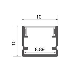 LED lent üçün alüminium üst montaj profili, diffuzor (ekran) ilə, 2 m, SF-1010