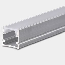 Ekranlı alüminium üst montaj profili, ucdan görünüş