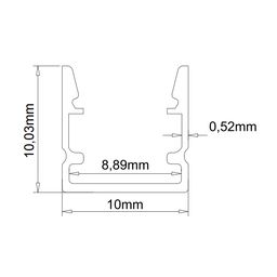 LED lent üçün alüminium üst montaj profili, diffuzor (ekran) ilə, 2 m, SF-1010