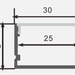 LED lent üçün alüminium üstündən montaj profili, diffuzor (ekran) ilə, 2 m, SF-3020