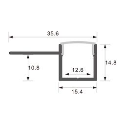 Gipskarton üçün LED lent profili, daxilə quraşdırılan, diffuzor (ekran) ilə, 2 m, RC-3515