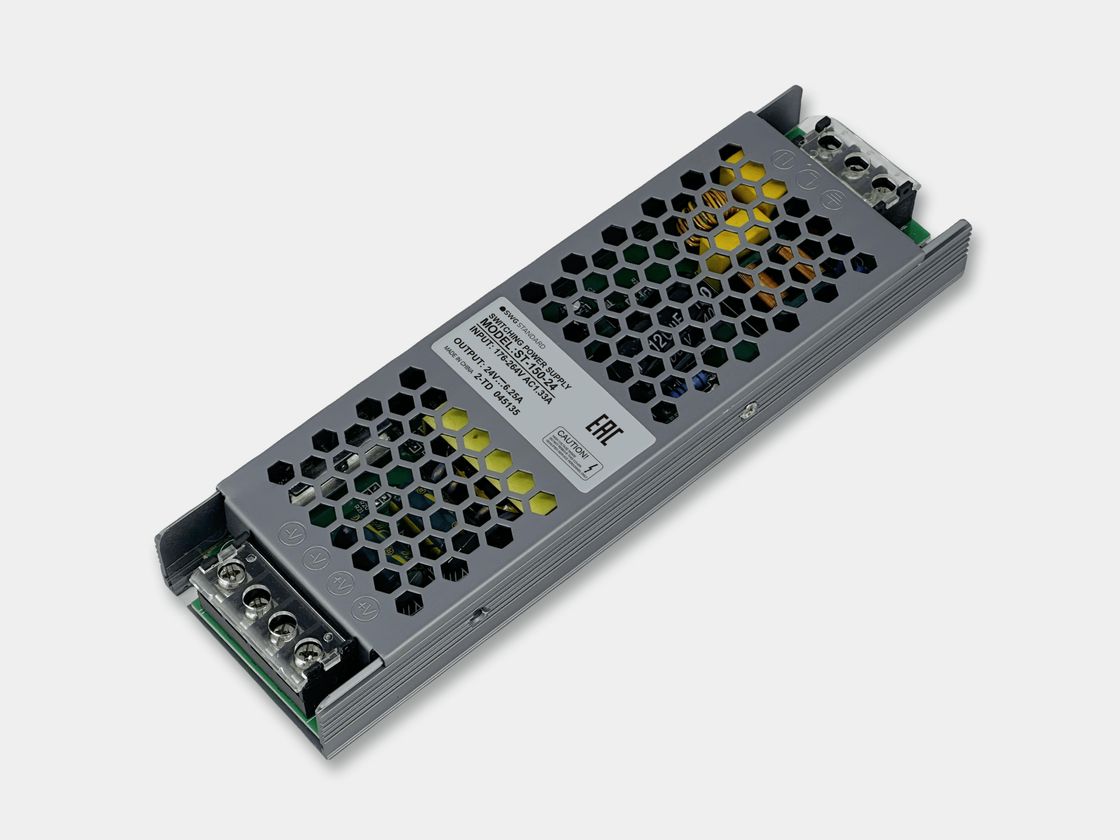IP20 açıq tipli qida bloku 24 V 150 W, yuxarıdan görünüş