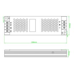 LED lentlər üçün qida bloku 24 V, 150 Wt, IP20, ST-150-24