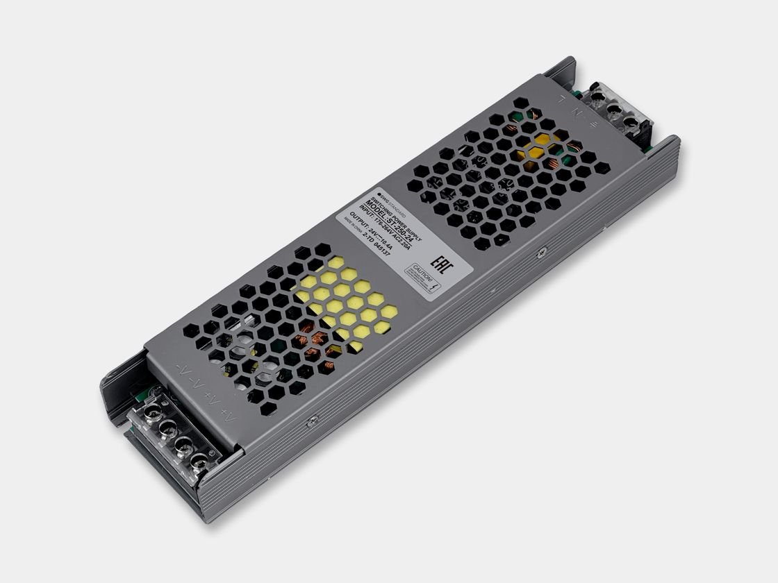 IP20 açıq tipli qida bloku 24V 250W, yuxarıdan görünüş