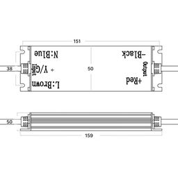 LED lentlər üçün qida bloku 24 V, 60 Wt, IP67, MTPW2-60-24