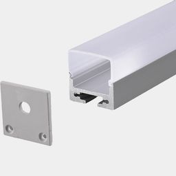 LED lent üçün alüminium üstmontaj profil, diffuzor (ekran) ilə, 2,5 m, LS.1911