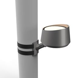 Kronşteyn üzərində quraşdırılmış küçə LED proyektoru, yan görünüş