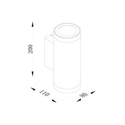 Divar tipli küçə işıqlandırıcısı Акцент 15 Vt, 2x24°, 220–240 V, 3000K (isti ağ), IP65, fasad üçün