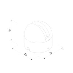 Üstündən montaj olunan pəncərə işığı Луч 6 Vt, 5x180°, 220–240 V, 3000K (isti ağ), küçə üçün, IP65, linzalı